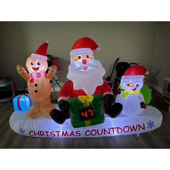 🆕8 FT Christmas Inflatable Countdown Clock Snowman Blow Up Outdoor Decorations - Picture 1 of 10